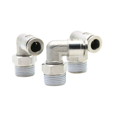 Push In Fittings Pneumatic SUS 316L 90 derajat Sudut Tube Angle Kanan KQG2L06-01S
