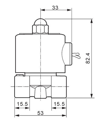 2W040-10 langsung dioperasikan Solenoid Valve 2 Way Kuningan 3/8 Inch