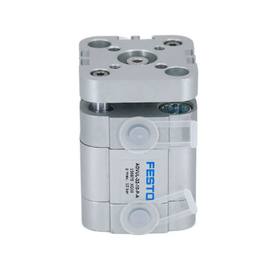 Kompak Piston Aktuator tahan tekanan / Silinder udara dengan benang pria dan aluminium paduan tong