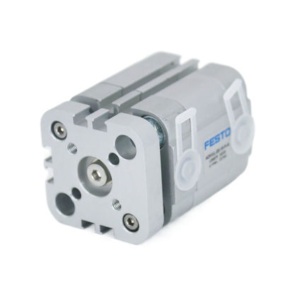 Silinder Pneumatik Piston Alloy Aluminium yang Dipotong Dengan Port Utas Pria