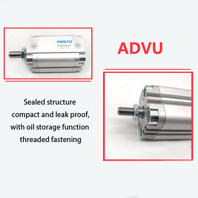 Silinder Pneumatik Kompak dengan Piston Thread Pria 7 bar ADVU-16-40-A-P-A
