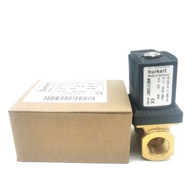 Burkert 00221654 6213 Tipe G1/2 2/2 Biasanya tertutup 1.3 Lubang aliran, EPDM Disegel -30 ~ + 90 ° C Tubuh katup kuningan DC24V 8W 0-10bar