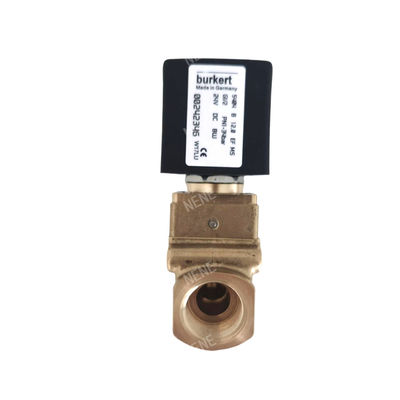klep elektromagnetik 00126161 burkert 6014 D Kontak Plat Bawah Berfungsi Langsung Biasanya Terbuka 2.0 Lubang Aliran DC24V 8W Tubuh Klep Kuning 0 ~ 10bar