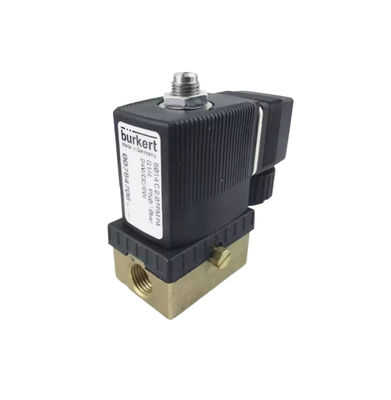 00301170 BURKERT 5404 G1/2 2/2 Buka secara normal 12 Lubang Aliran FKM (Fluor Rubber) Badan Katup Kuningan Disegel AC24V 8W 1-32bar