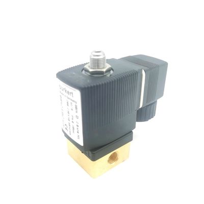 2/2 Buka Normal 00295651 Katup Solenoid Burkert 20 Lubang Aliran FKM (Fluor Rubber) Korps Katup Kuningan Disegel AC220V 8W 1-25bar