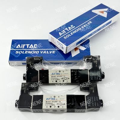 5 Way 3 Posisi 4V130E-06 Air Fluid AIRTAC Solenoid Valve Dengan Aluminium Alloy Body