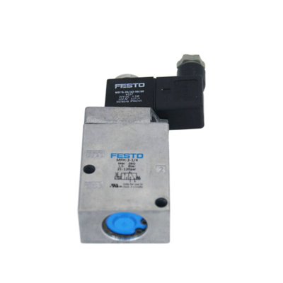 Katup Festo MFH-3-1/4 9964 Katup Mekanik, 3 Port, Tertutup, Elektrik, G 1/4, 0.15 hingga 0.8 Mpa