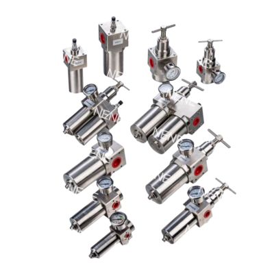 SFSRSL200 Set Tiga Baja Tahan Karat SUS316 Pneumatik Filter Regulator Pelumas G1/4 Pengaturan Tekanan
