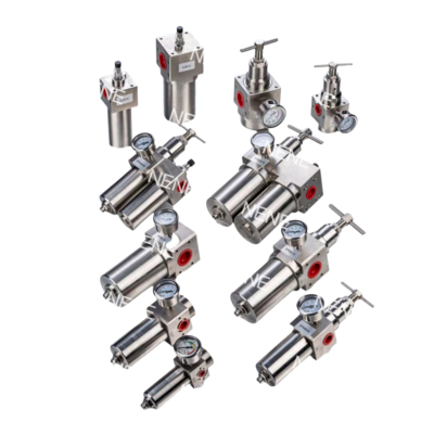 SR400 Ukuran benang Pneumatic Filter Regulator Lubricator Stainless Steel Pressure Regulating Valve