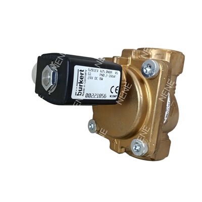 Tubuh Kuningan Burkert Solenoid Valve 6281 BURKERT 00322507 6281 G1/4 2/2 Biasanya Ditutup Dengan Kontrol Manual 10.0 Lubang Aliran NBR Seal AC220V 8W
