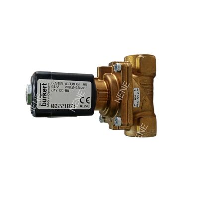 40.0 Orifisi Solenoid Valve BURKERT Tipe 6281 00270142 G1 1/4 2/2 Biasanya tertutup Brass Body Manual Override NBR Seal DC24V 8W 0.2-16bar -10~+80°C