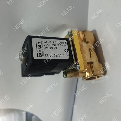 FKM Seal Solenoid Valve Suhu Tinggi BURKERT Tipe 6281 00322513 G1/4 Port 2/2 Way Normal tertutup Brass Body 10.0 Orifisi AC220V 8W 0.2-16bar 0 sampai +120°C