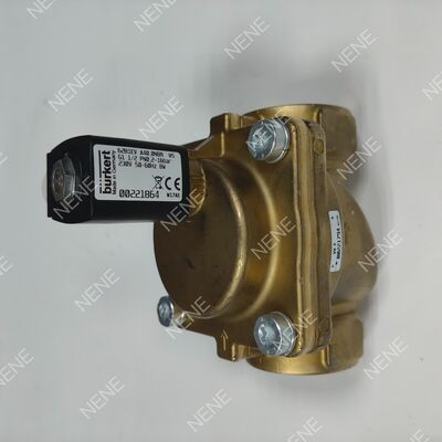 Klep Solenoid Tubuh Kuningan BURKERT Tipe 6281 00221871 G1/2 2/2 Cara Umum Ditutup FKM Seal 13.0 Orifisi DC24V 8W 0.2-16bar 0 sampai +120°C