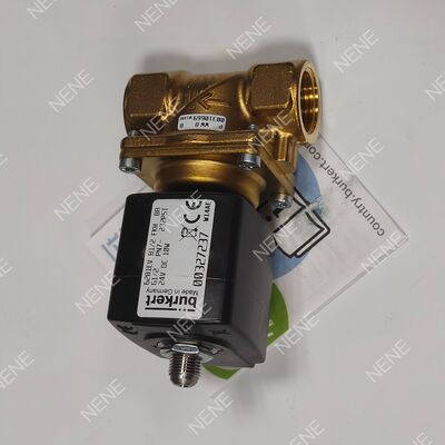 Katup Solenoid Suhu Tinggi AC220V Tipe BURKERT 6281 00221870 G3/8 2/2 Biasanya Tertutup Badan Kuningan 13.0 Lubang Segel FKM 8W 0.2-16bar 0 hingga +120°C