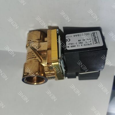 Klep Solenoid Tubuh Kuningan BURKERT Tipe 6281 00221871 G1/2 2/2 Cara Umum Ditutup FKM Seal 13.0 Orifisi DC24V 8W 0.2-16bar 0 sampai +120°C