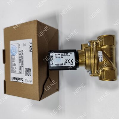 Klep Solenoid Tubuh Kuningan BURKERT Tipe 6281 00221871 G1/2 2/2 Cara Umum Ditutup FKM Seal 13.0 Orifisi DC24V 8W 0.2-16bar 0 sampai +120°C