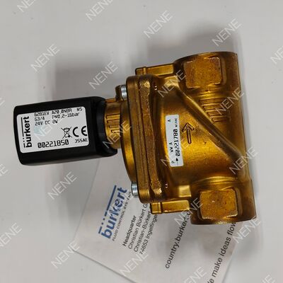 G3/4 Port Industrial Solenoid Valve BURKERT Type 6281 00221874 2/2 Normal tertutup Badan Kuningan FKM Seal 13.0 Aliran Orifisi DC24V 8W 0.2-16bar 0 sampai +120°C