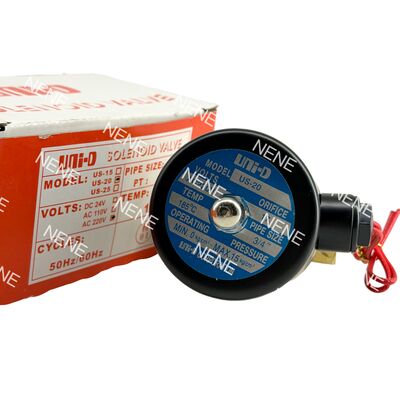 Katup Solenoid Pneumatik Piston Kuningan US-20 UNID 3/4" -5°C ~ 185°C Katup Air