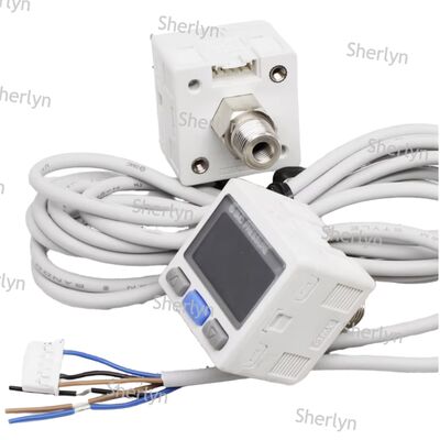 Long Lead NPN Pressure Switch Untuk Pemasangan Jarak Panjang Peralatan Besar SMC ISE30A-01-N-ML R1/8 Interface
