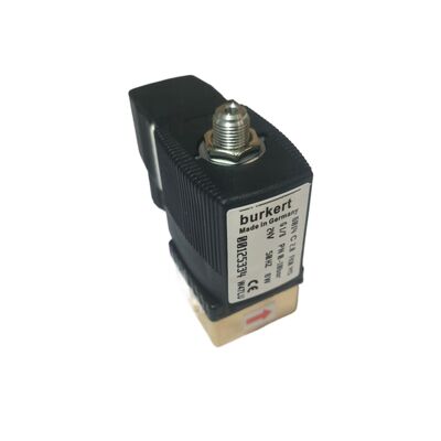 Katup Solenoid Burkert 00134240 6013 Aksi Langsung G1/8 2/2 NC Lubang 2.5mm Segel FKM Bodi Kuningan 24VDC 8W 0-10bar