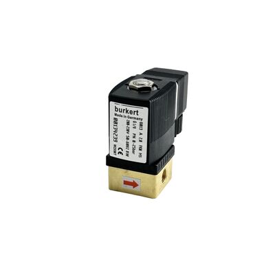 6013 Series BURKERT Solenoid Valve Kontrol Fluida 00134249, Rating Tekanan Tinggi 16bar, Antarmuka G1/8, Lubang 2.5mm, Segel FKM Tahan Korosi, 24VDC 8W