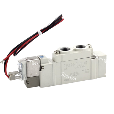 M5 Thread Bistable Dual Coil Pilot Solenoid Valve SMC SY3220-6LZD-M5 DC12V untuk Peralatan Pengeluaran SMT Presisi