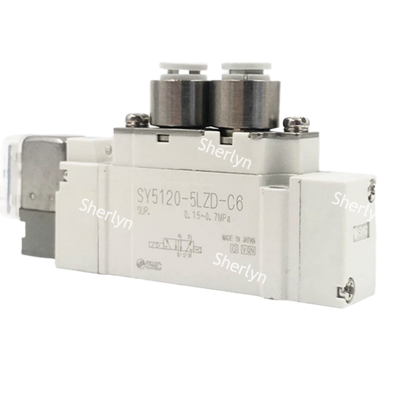 C6 Quick Connect Low Power Pilot Solenoid Valve SMC SY3120-6LZD-C6 DC12V untuk peralatan pemasangan komponen SMT