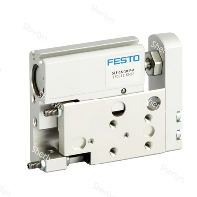 Space Optimized Mini Linear Drive FESTO SLF-10-30-P-A 170507, 10Bore 30Stroke Oksidasi Aluminium Ball Bearing Silinder Terpandu Dengan Bantal End Stop yang Dapat Disetel