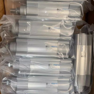 32Mm Bor 80Mm Tak FESTO DNC32-80-PPV-A 163307 Silinder Udara Kerja Ganda dengan Bantalan Pneumatik PPV Dapat Disesuaikan Bilateral