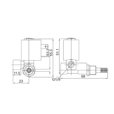 55CA-04 Direct Acting Pneumatic Solenoid Valve 1/8' Featuring Brass Body and 2.0mm Oriffice Size 2 Way Normally Closed