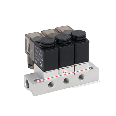 1-Inlet-2-Outlet 2V025-06-2F Solenoid Valve Manifold dan 2V025-06-3F 1-Inlet-3-Outlet DC12V/24V AC110V/220V