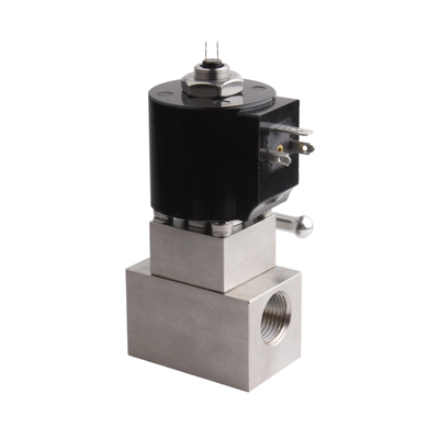 1/2 ''Ukuran Port Piston Pilot Dioperasikan Katup Solenoid Pneumatik 8.7BAS080B04 2/2 Biasanya Tertutup Ukuran Lubang 8mm