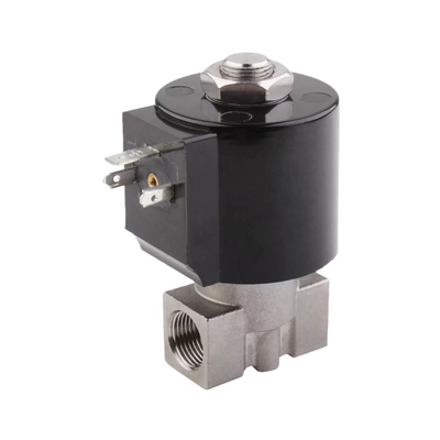 8.7AAS030B Ukuran lubang 3mm Solenoid Valve 2 Way NC Port Ukuran 3/8 1/4 3/8 Baja tahan karat 304 Bahan tubuh