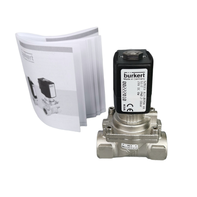 Jangkauan tegangan penuh biasanya terbuka stainless steel Solenoid Valve Replacement Assembly Untuk Burkert 00228393 00228394 00228395 G1 Sambungan FKM tahan panas