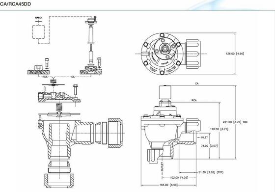 Pulse Valve CA45DD RCA45DD 1.5 Inch Locking Nut Elektromagnetic Pulse Valve RCAC45T010-305