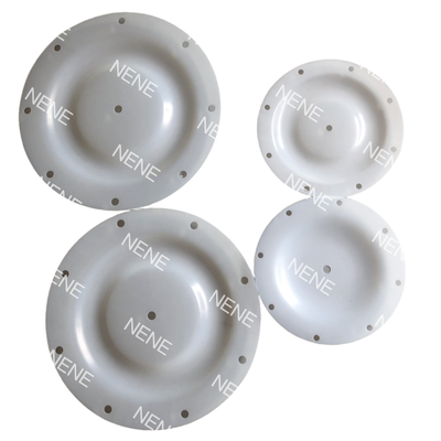 QBY80 QBY100 Diafragma 450MM Diameter Luar 8 Lubang Membran Aliran Besar Putih Untuk Pompa Cairan Korosif