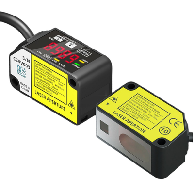 Sensor Jarak Laser HG-C1400 Jarak Referensi 400Mm Rentang Pengukuran ±200Mm Pengulangan 800Um IP67 12-24V DC NPN PNP Output Analog 0-5V 4-20Ma