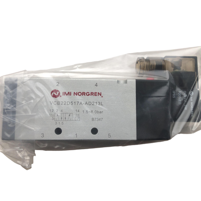 Katup Solenoid NORGREN VCB22D517A-AD213L Aliran Tinggi 3350 L/min G1/2 24VDC 5/2 Pengembalian Pegas Katup Spool Pneumatik Bodi Aluminium IP65