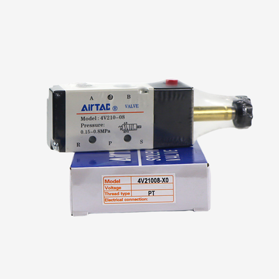 Airtac 4V210-08 Pneumatic Air Solenoid Valve 220G Light Weight Din Connector Low Starting Pressure Reliable Sealing For Automation Pneumatic System