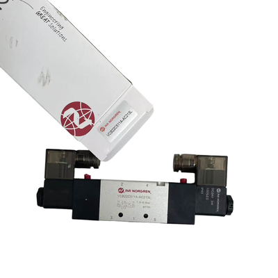 Katup Solenoid Latching Ganda G3/8 NORGREN VCB22C511A-AC213L 24VDC 5/2 Katup Arah Pneumatik untuk Sistem Konveyor Aliran 1800 L/menit