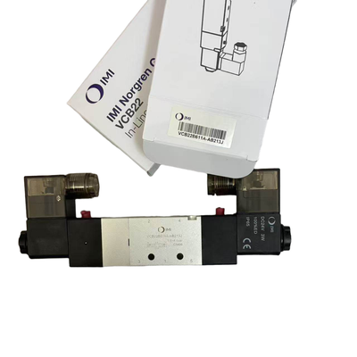 5/3 Katup Solenoid Pusat Tutup NORGREN VCB22B611A-AB213J G1/4 24VDC Katup Posisi Solenoid Ganda untuk Klamping Terapung 5 Port 3 Posisi