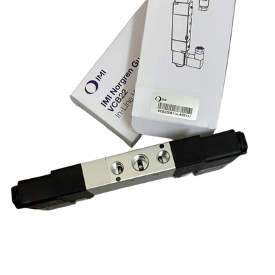 5/3 Katup Solenoid Pusat Tutup NORGREN VCB22B611A-AB213J G1/4 24VDC Katup Posisi Solenoid Ganda untuk Klamping Terapung 5 Port 3 Posisi