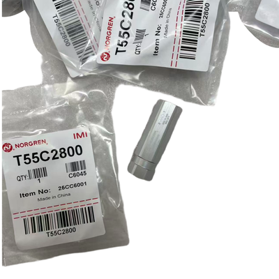 Katup Periksa Pneumatik Ringkas T55C2800 IMI Norgren Ulir G1/4 BSPP Katup Non-Balik Ringan Untuk Sirkuit Pneumatik Robot