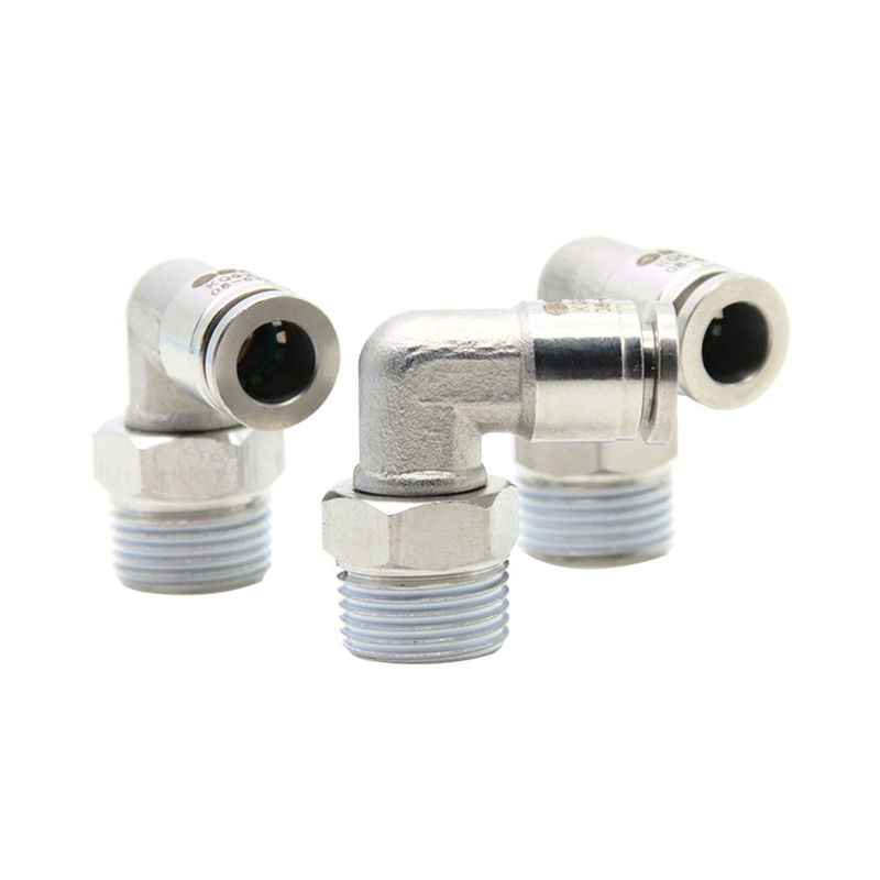 Push In Fittings Pneumatic SUS 316L 90 derajat Sudut Tube Angle Kanan KQG2L06-01S