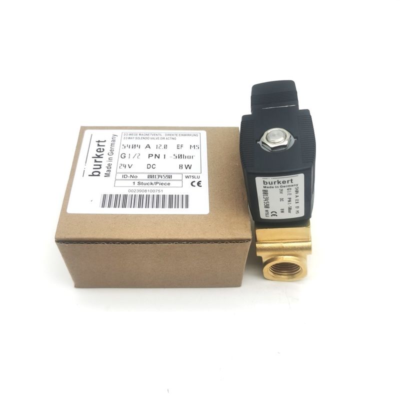 Burkert 00132865 AC24V Solenoid Valve Direct Acting G1/8 6014 C Biasanya Ditutup 0~25bar 3/2 Way Brass Body