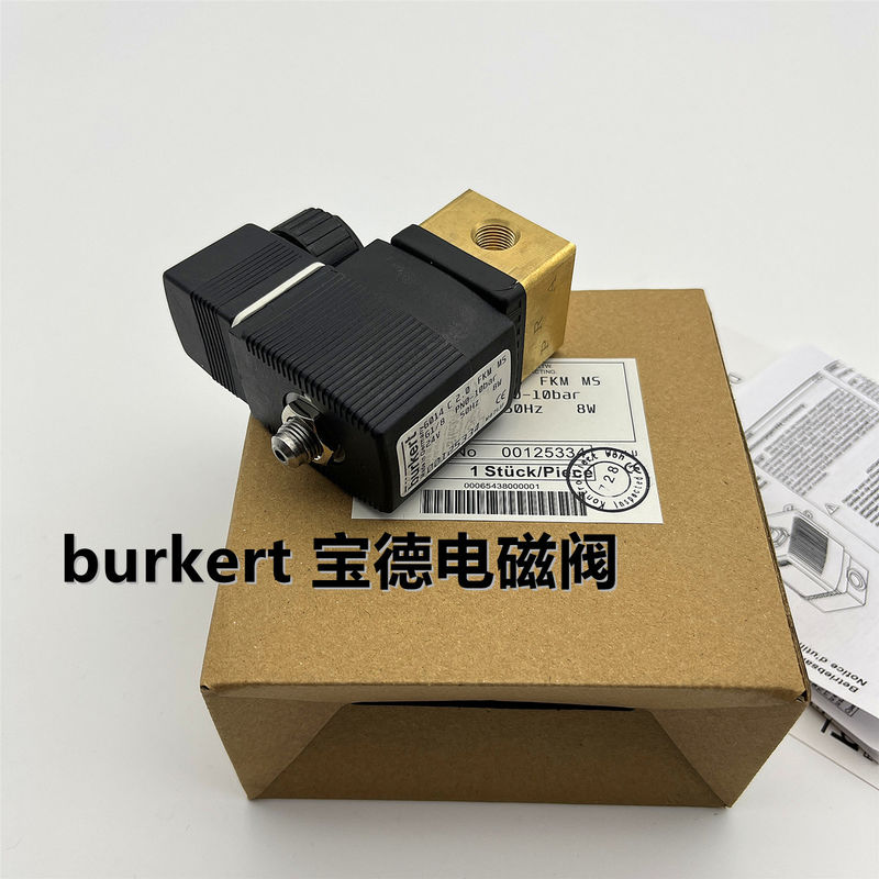 Burkert 6014 katup solenoid 00125334 C2.0 FKM G1/8 0-10bar 24V 50HZ Jenis pelat