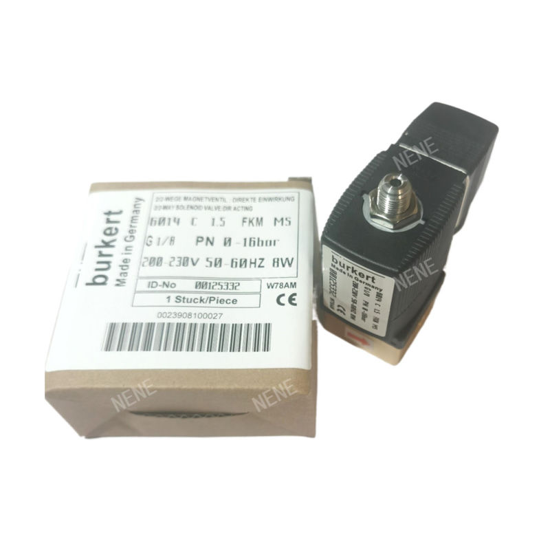 G1/4 Burkert Solenoid Valve 00125302 6013 Tipe Direct Acting Inch 2/2 Normal tertutup 3.0 Flow Hole FKM Disegel Brass Valve Body 24VAC 8W 0~10bar