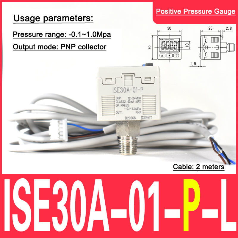 ISE30A-01-P ISE30A-01-P-L SMC pengukur tekanan digital tekanan positif tipe P