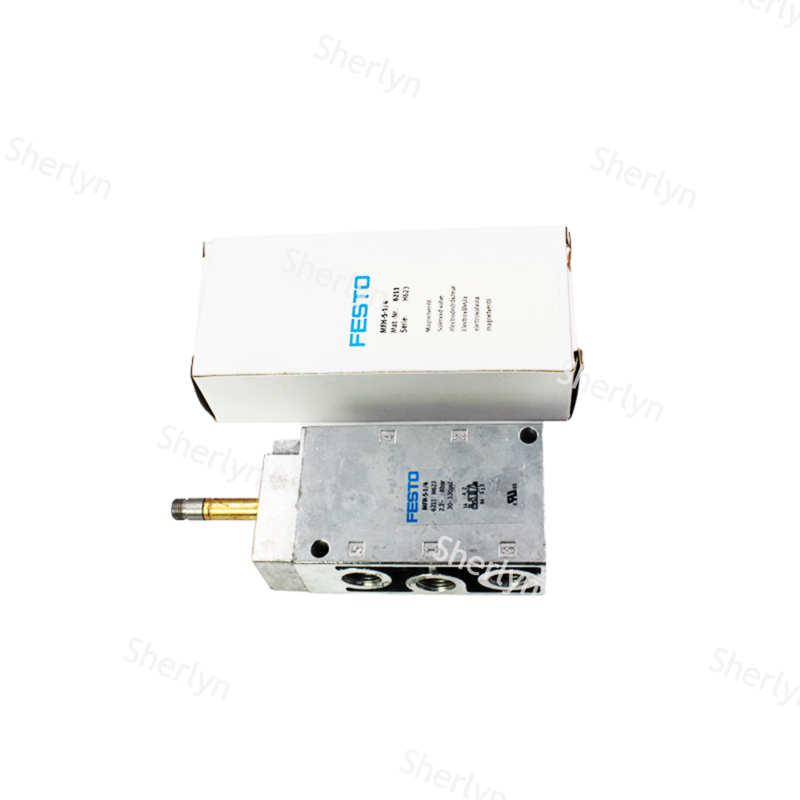 Dimensi Lebar 32mm Katup Solenoid Festo Fungsi Katup 5/2 Jenis Aktuasi Elektrik