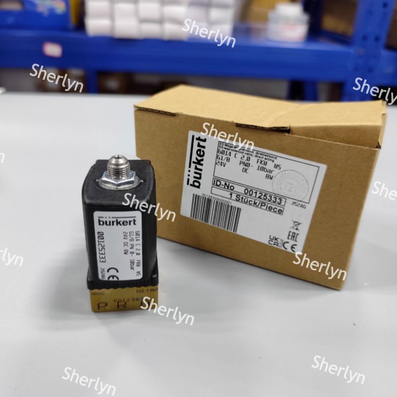 Burkert 00125334 Dua Posisi Tiga arah Solenoid Valve 6014 Seri C Biasanya Ditutup G1/8 Brass Valve Body